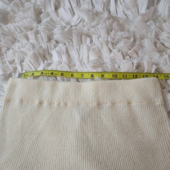 Mable Skirt Womens Large Cream Rib Knit Flare Soft Stretch Fall Preppy - Picture 11 of 13